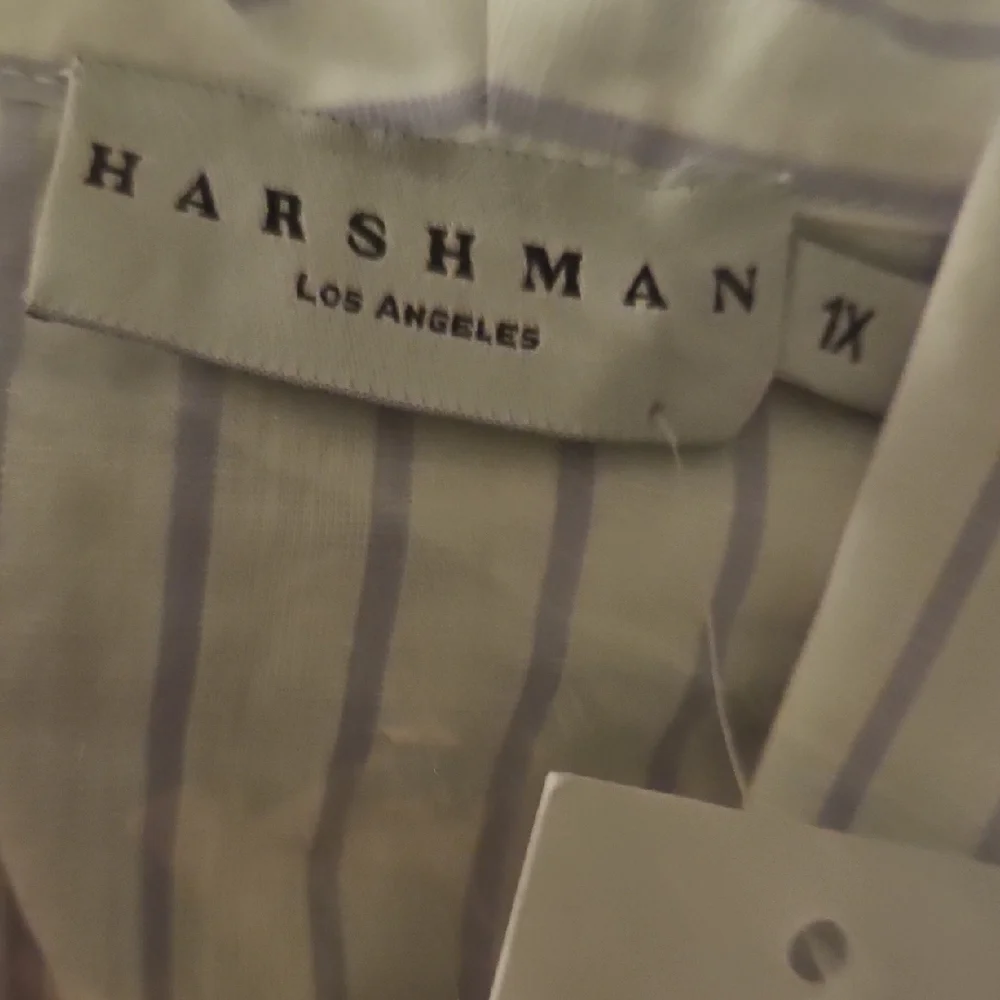 Harshman NWT Nebbi Caftan Striped Crossover Shirt Dress Sz.1X - Picture 8 of 8